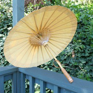 Parasol w/ Carry Bag Waterproof Cotton Bamboo | Wedding Festival Beach Sun Rain